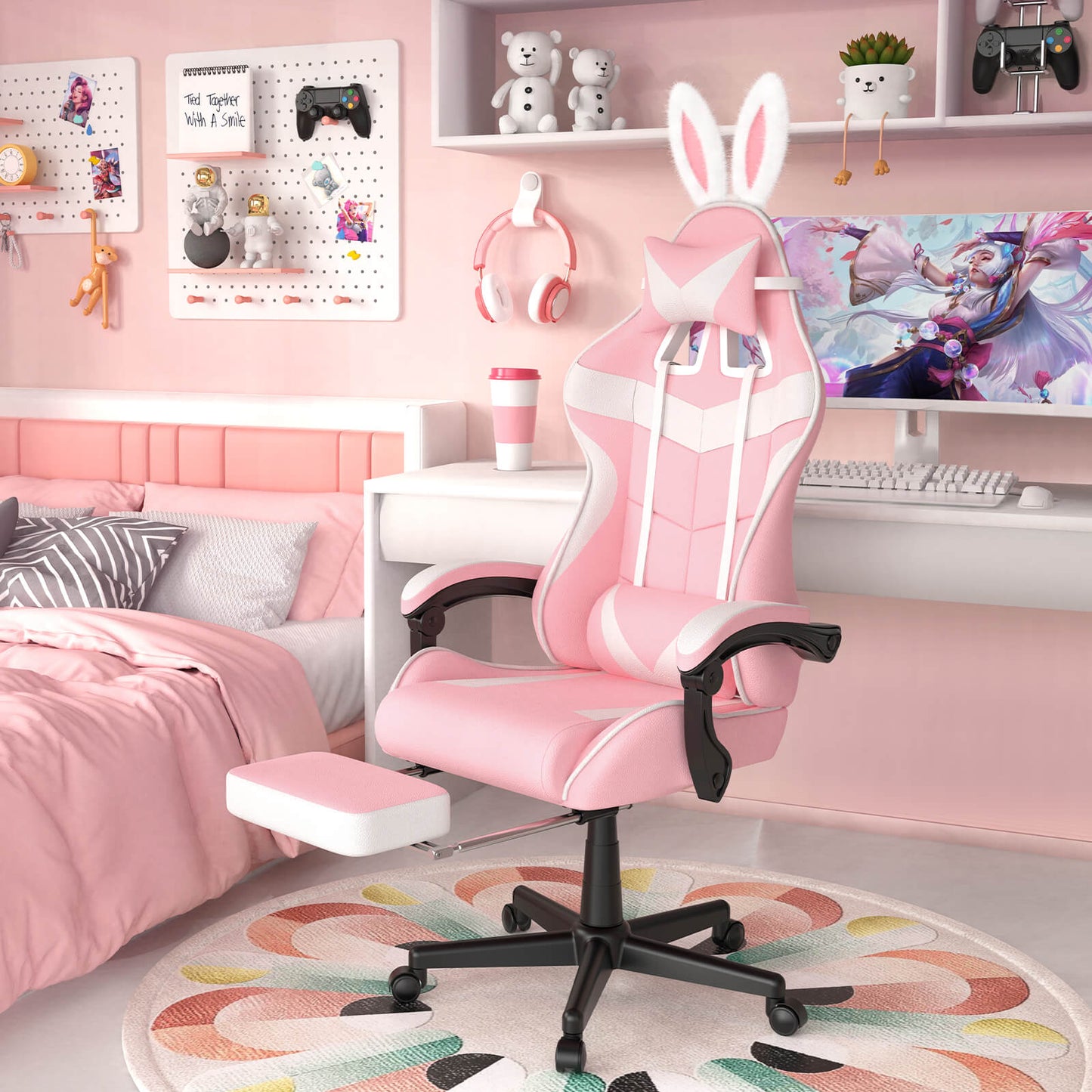 【@gingerdoll101 Recommended】Limited Edition Pink Gaming Chair High Back Chair for Girl Gamer