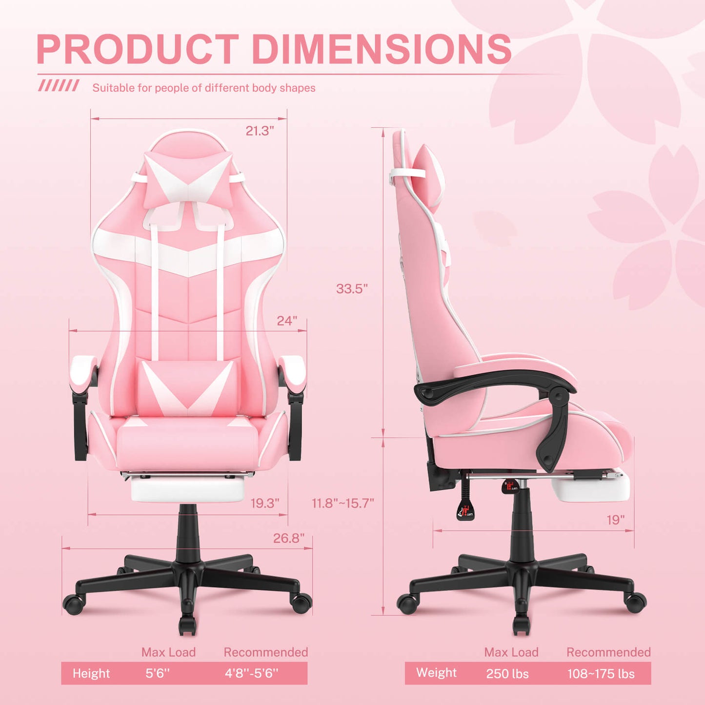 【@gingerdoll101 Recommended】Limited Edition Pink Gaming Chair High Back Chair for Girl Gamer