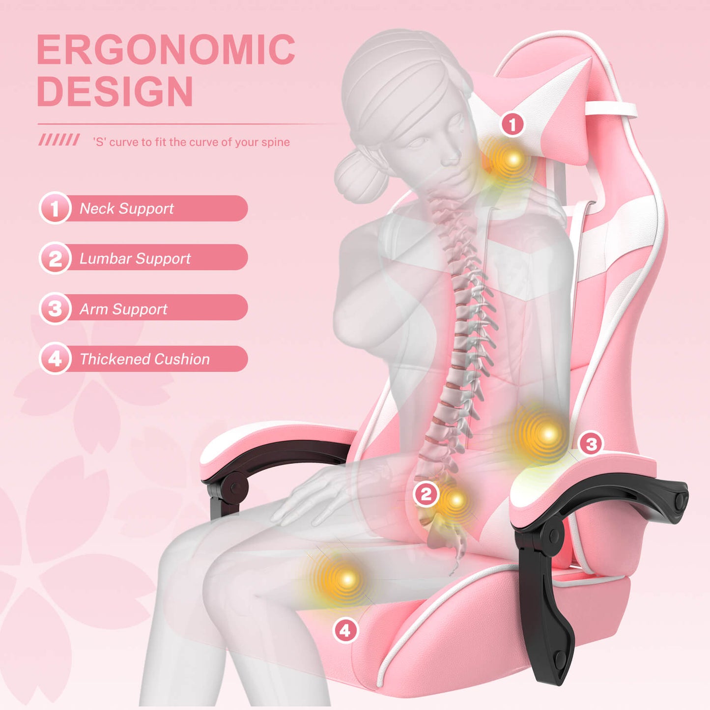 【@gingerdoll101 Recommended】Limited Edition Pink Gaming Chair High Back Chair for Girl Gamer