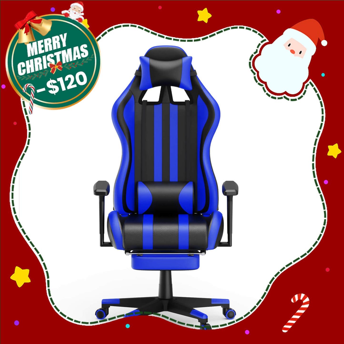 Alpha Series Pro Version Gaming Chair Blue Gaming Recliners for Adults