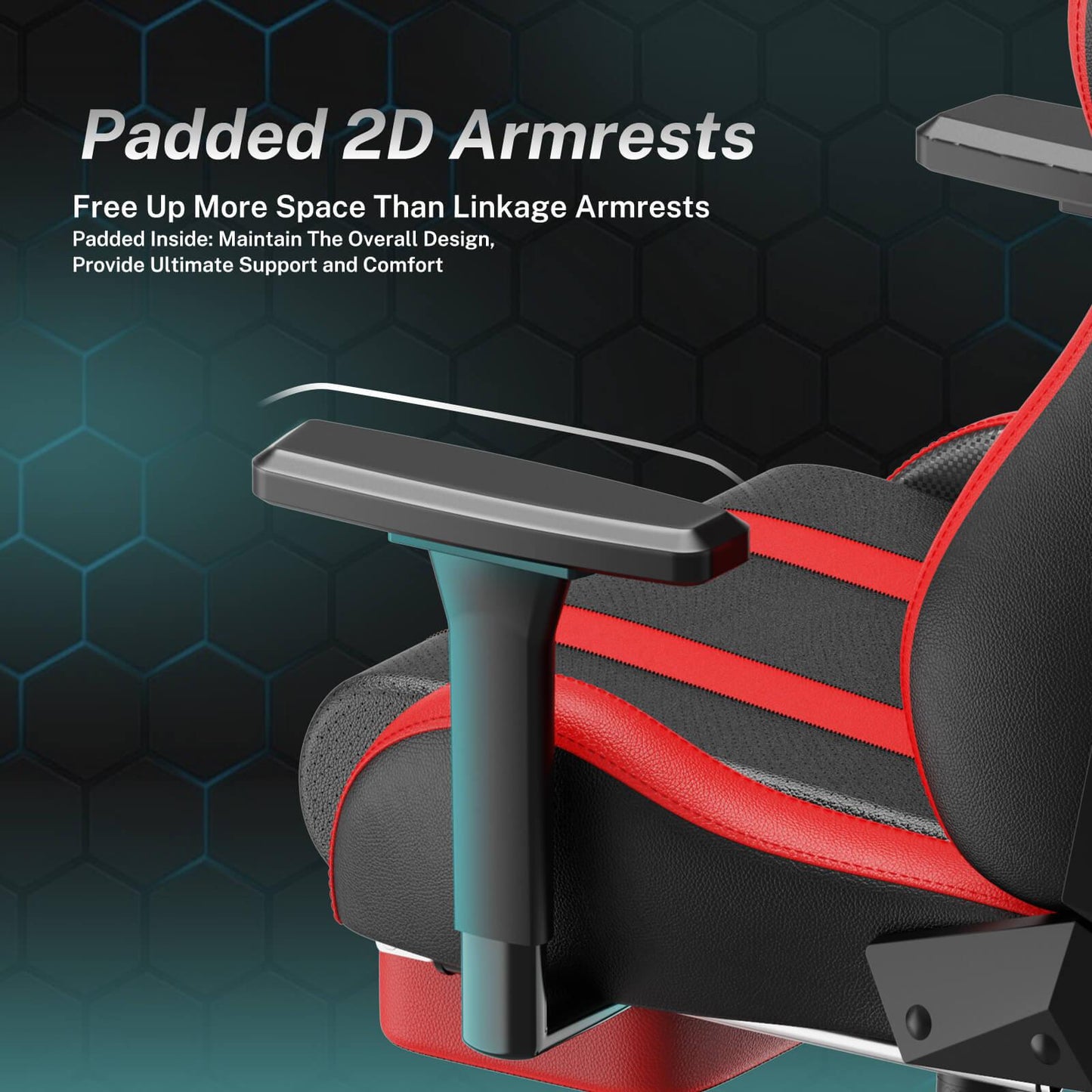 【Designed for Gamers】Alpha Series Red Reclining Gaming Chair with Footrest Ergonomic Video Game Chair - SOONTRANS