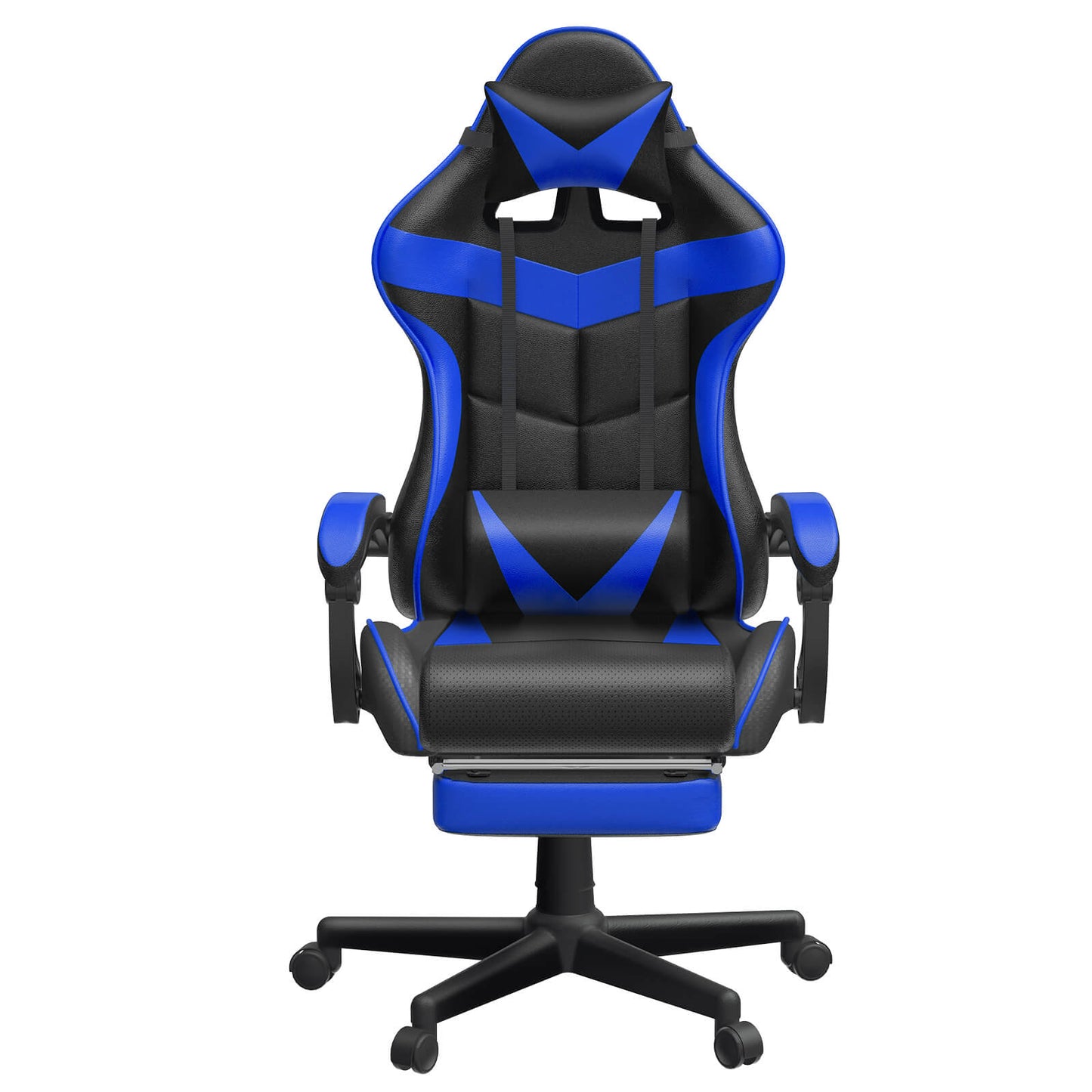 Sedia da gioco ergonomica Captain Series Storm Blue con poggiapiedi