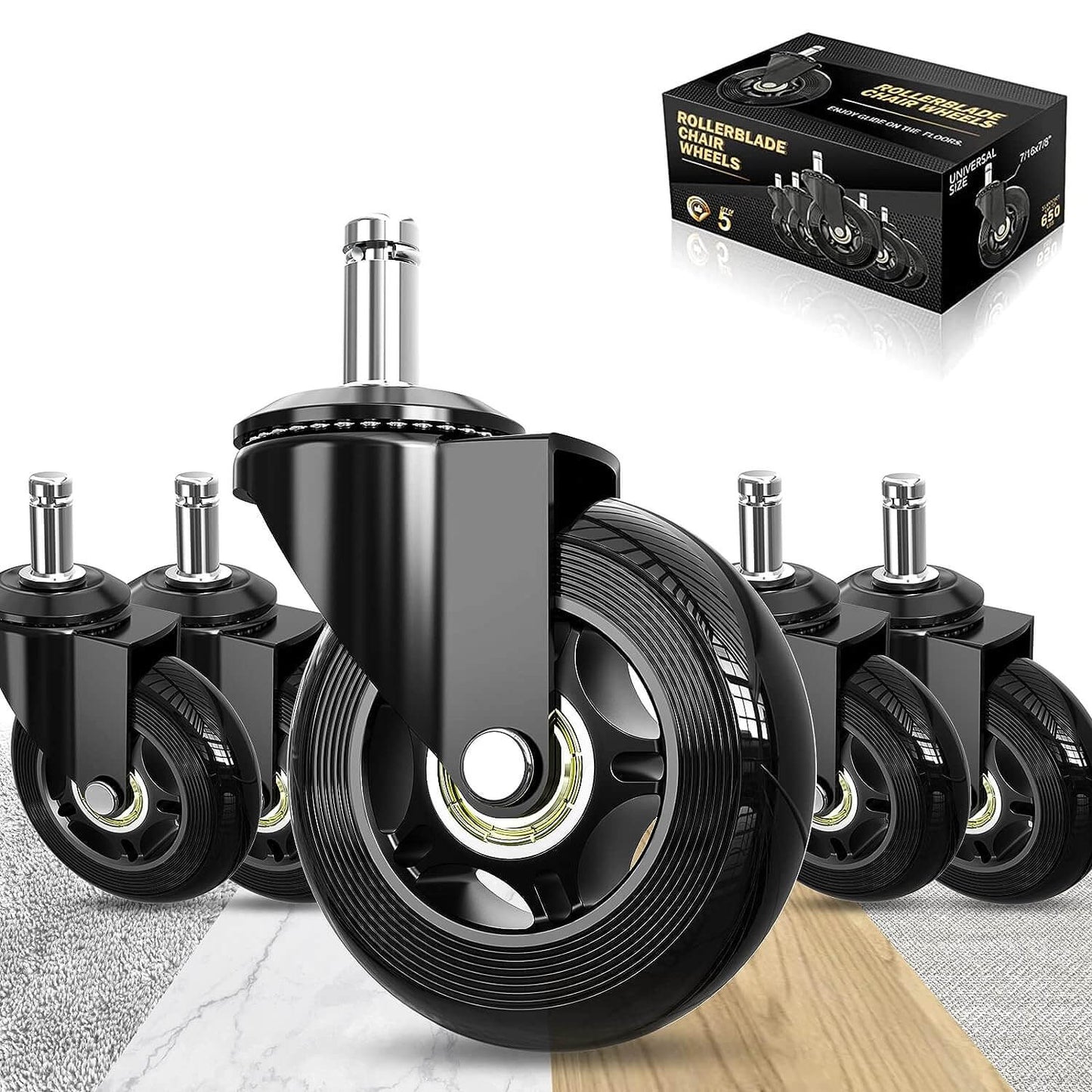 Rollerblade Wheels Replacement for Office Gaming Chairs Caster Wheels NOT Compatible for IKEA