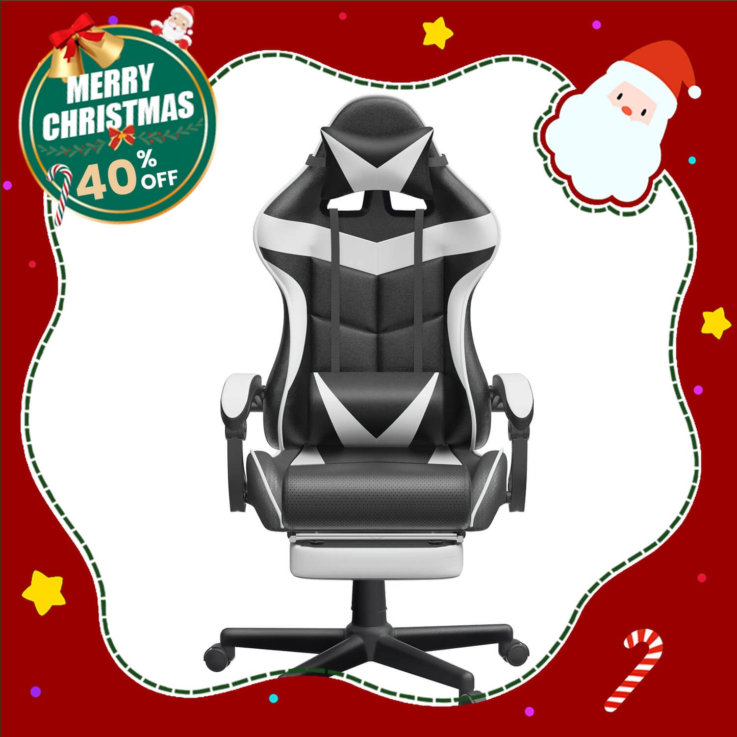 Captain Series Polar White Gaming Chair Ergonomic Desk Chair for Gaming