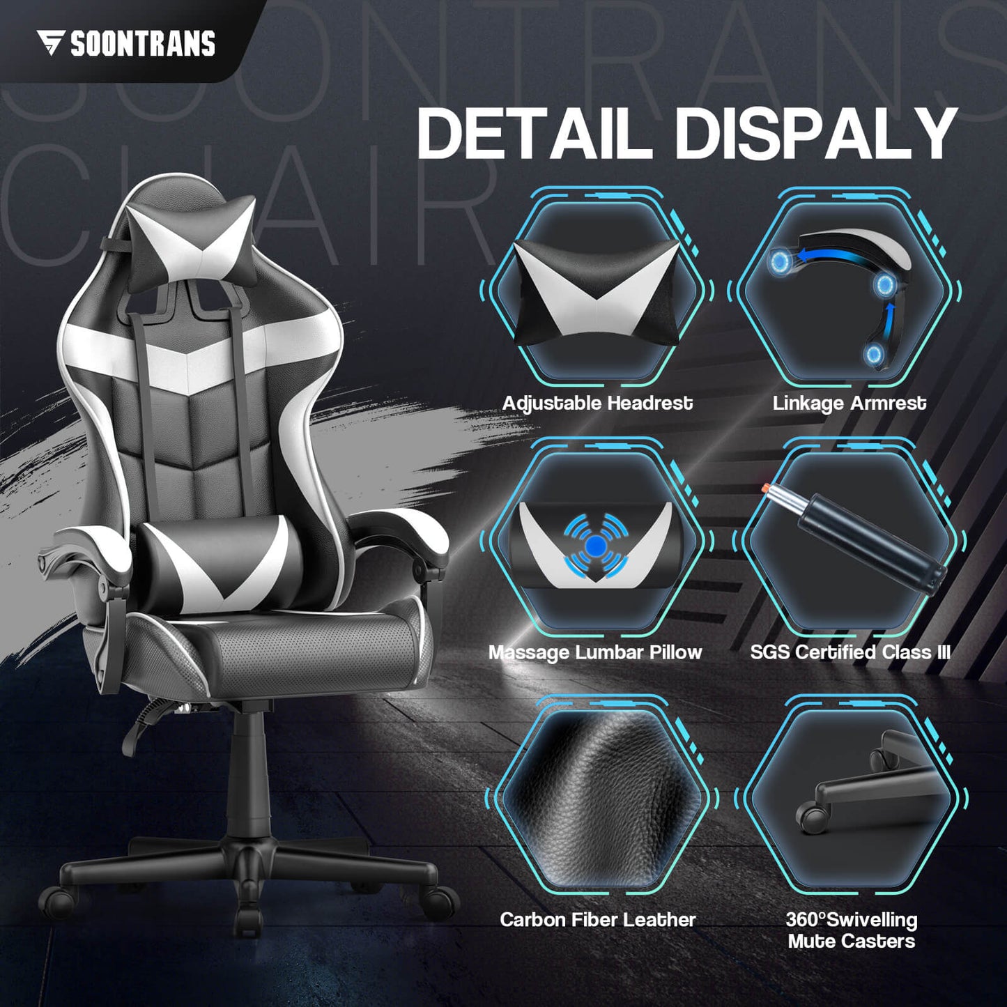 Captain Series Basic White Gaming Chair Without Footrest Good Desk Chairs for Gaming