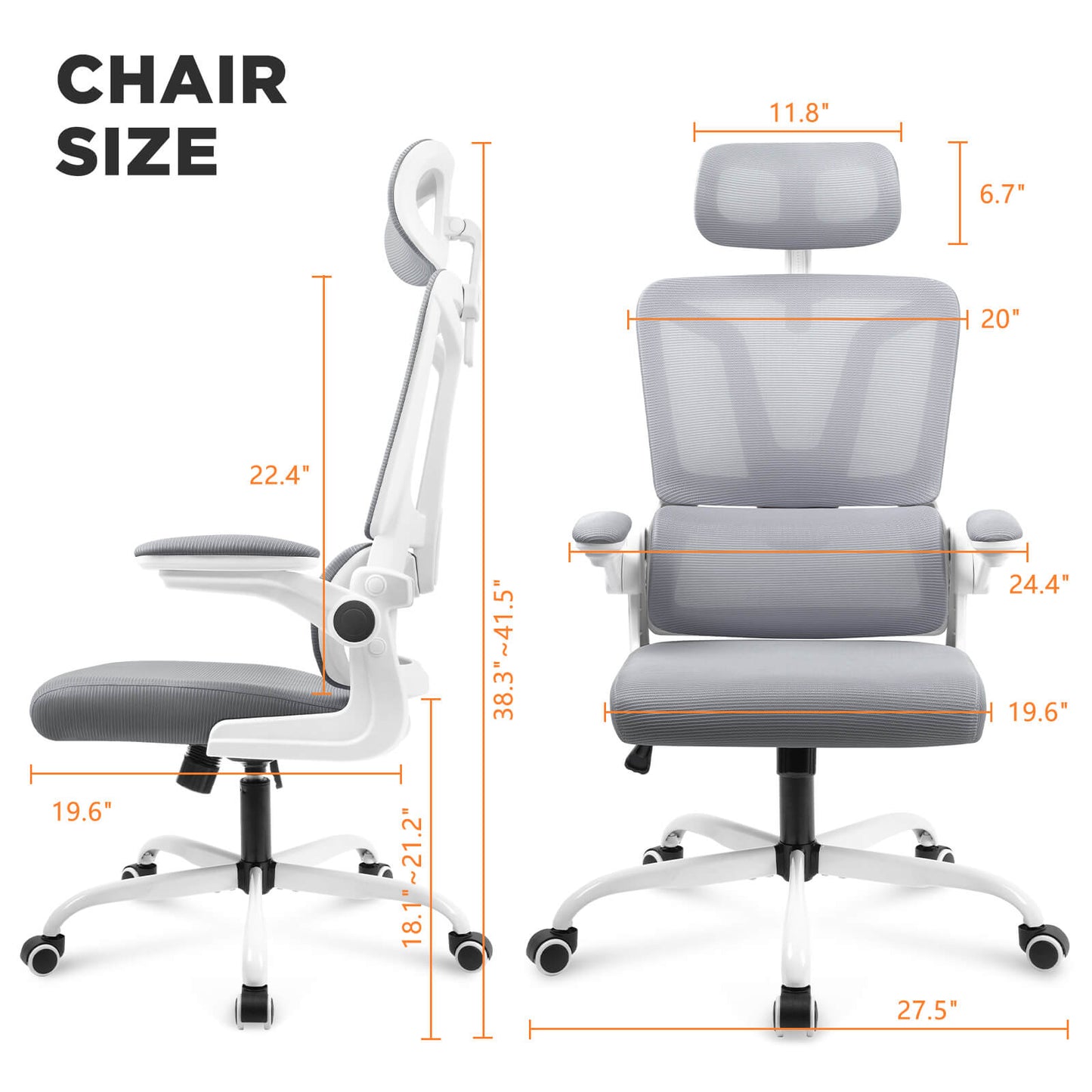 Soontrans Ergonomic Breathable Mesh Office Chair - Dark Gray