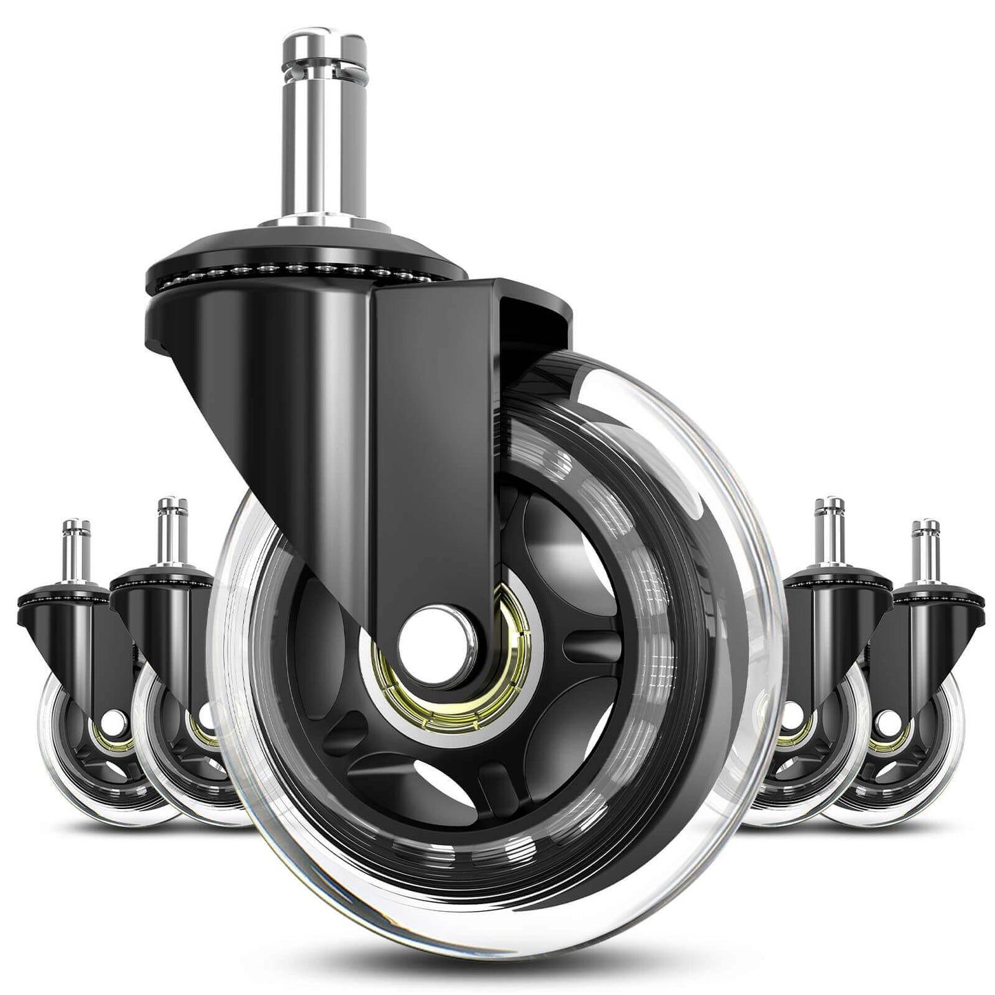 Soontrans Heavy Duty Office Chair Caster Wheels for Wood Floor Not Compatible for IKEA