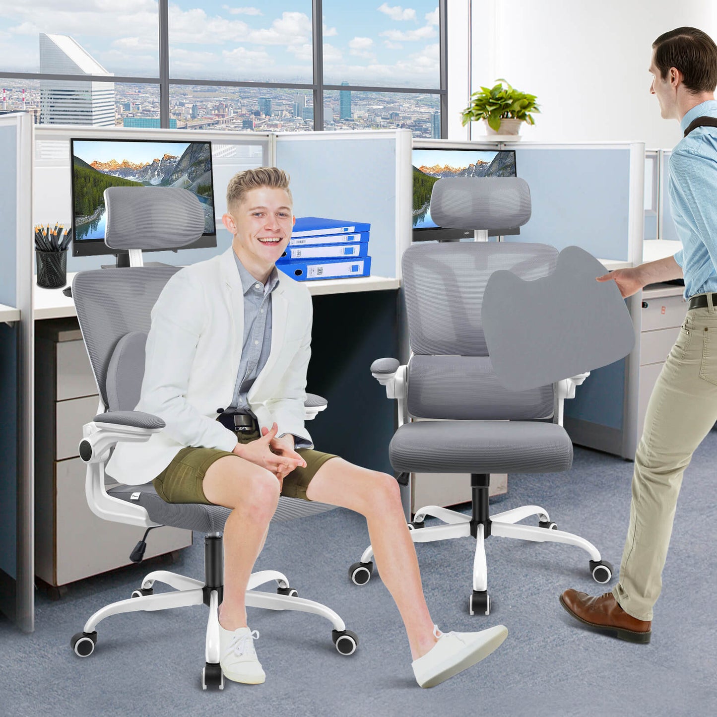 Soontrans Ergonomic Breathable Mesh Office Chair - Dark Gray