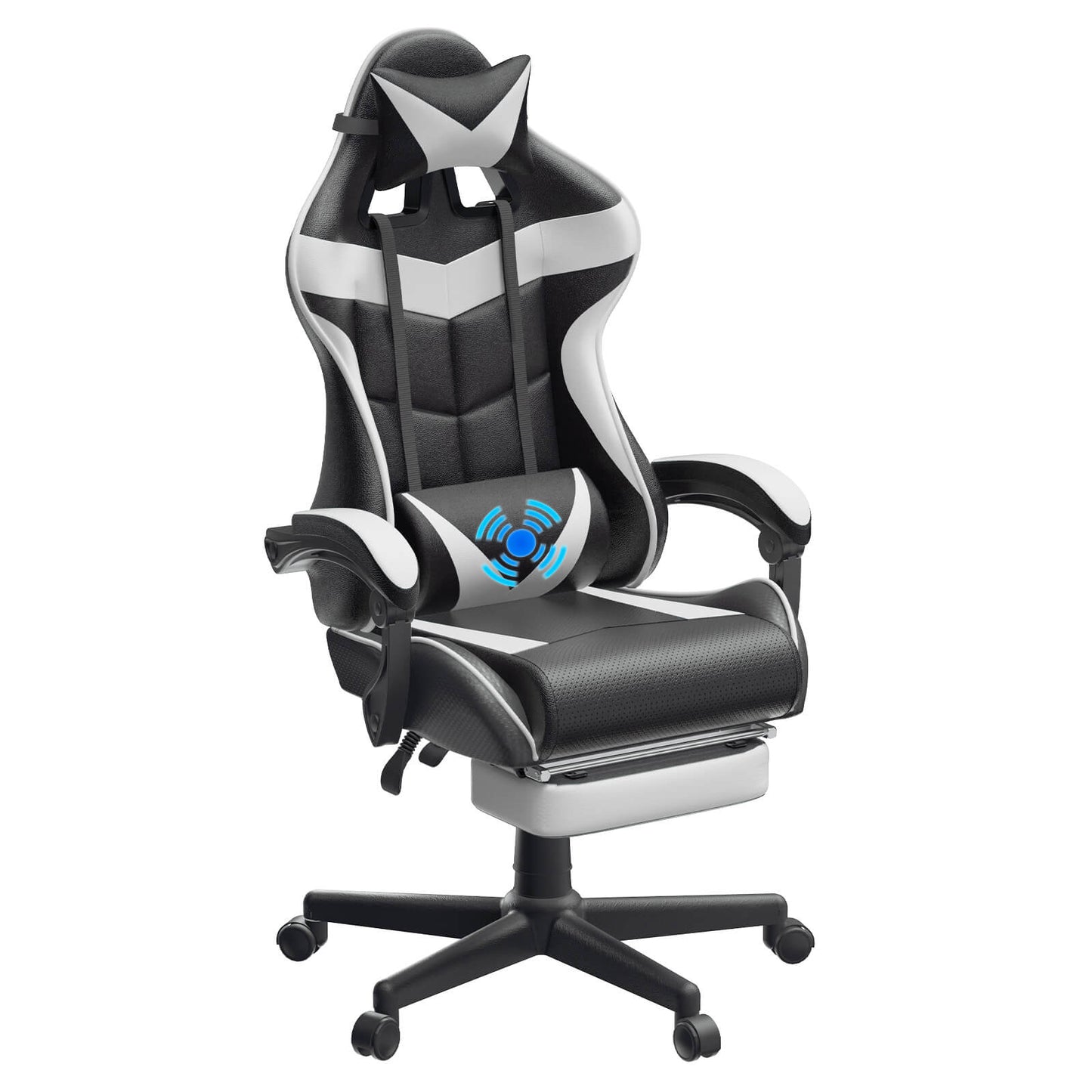 Captain Series Polar White Racing Gaming Chair with Footrest