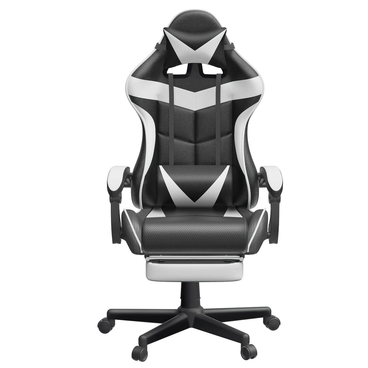 Captain Series Polar White Racing Gaming Chair with Footrest