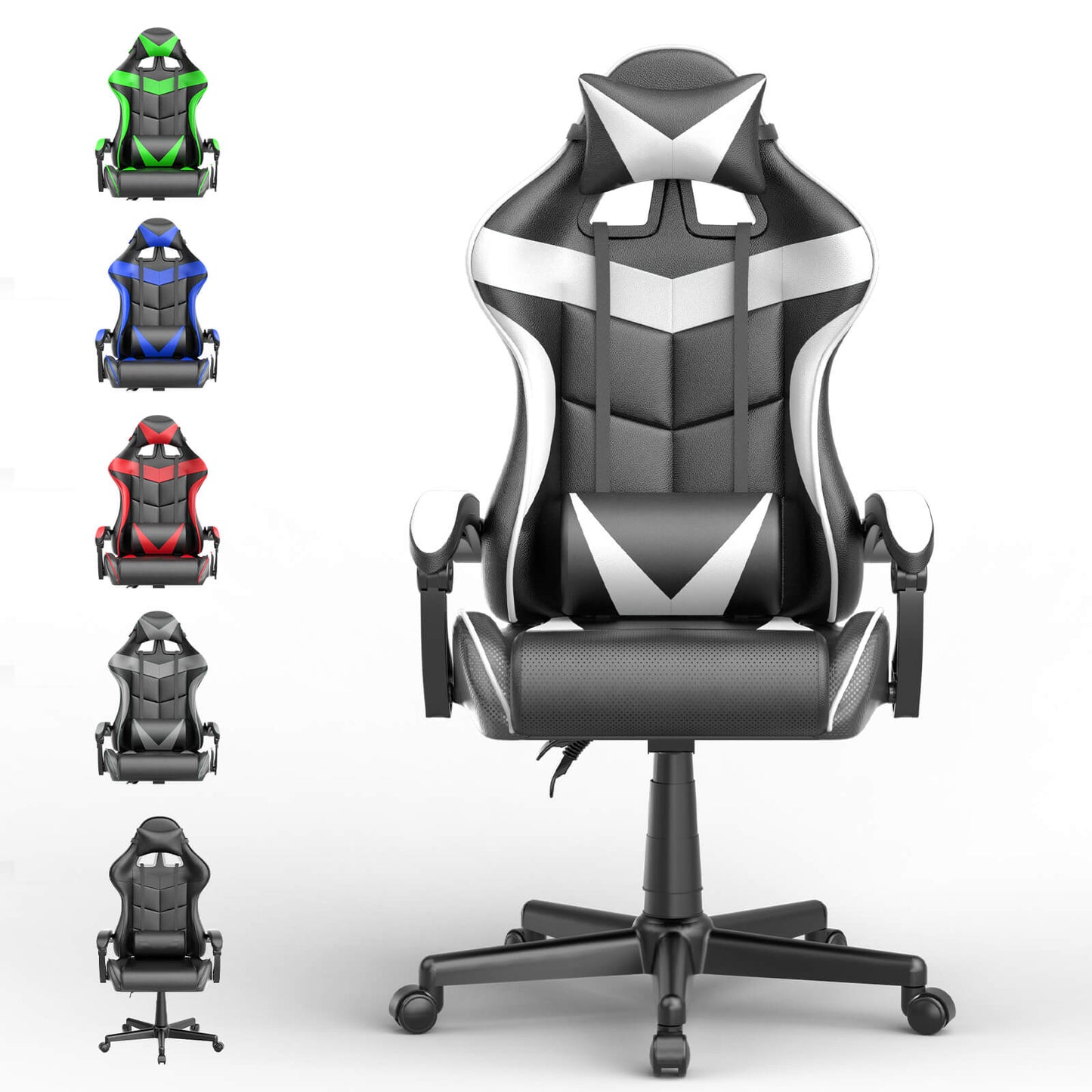 Captain Series Basic White Gaming Chair Without Footrest Good Desk Chairs for Gaming