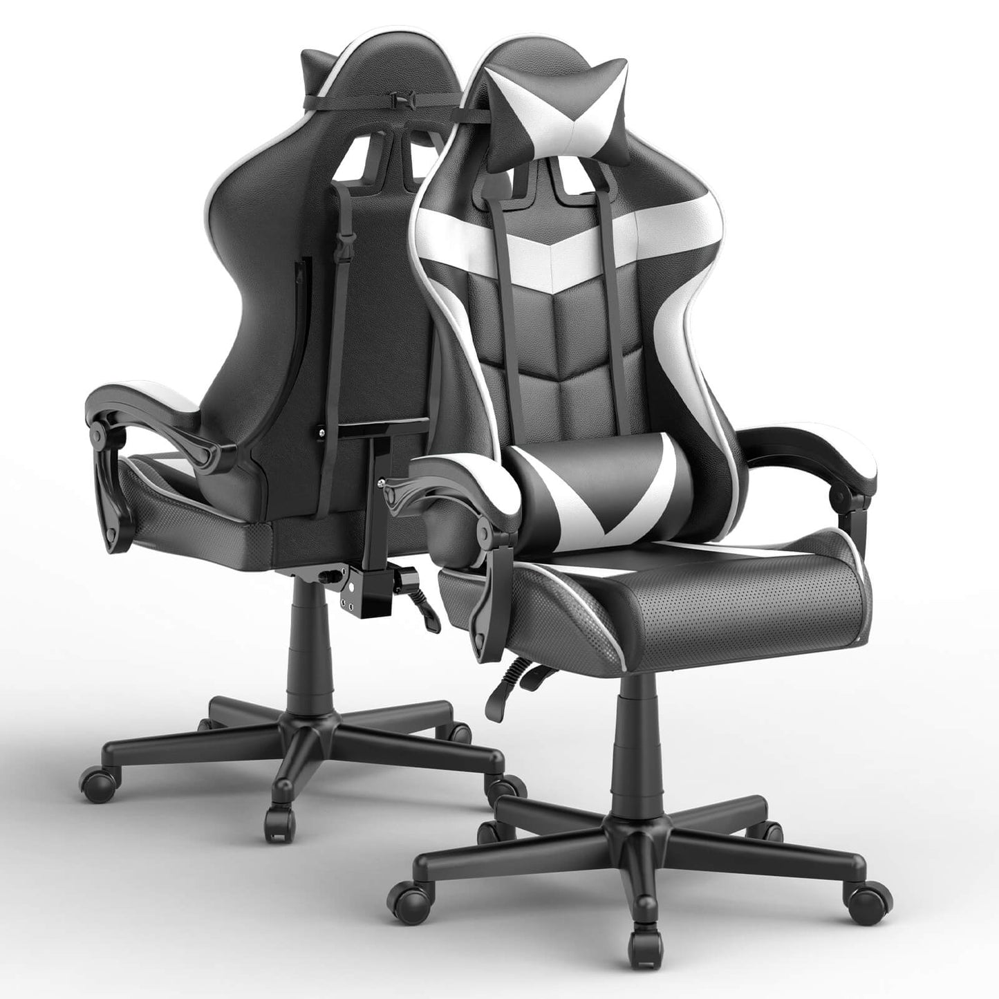 Captain Series Basic White Gaming Chair Without Footrest Good Desk Chairs for Gaming
