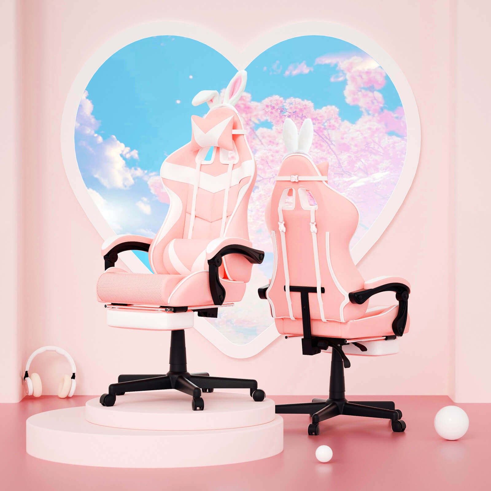 Dxracer pink kitty online chair