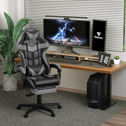 【CAPTAIN 2.0】Galaxy Grey Gaming Chair with Footrest - SOONTRANS