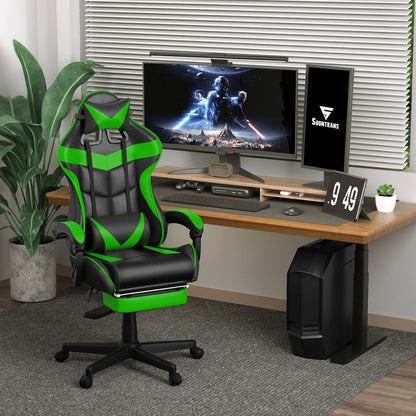 【CAPTAIN 2.0】Jungle Green Gaming Chair with Footrest - SOONTRANS