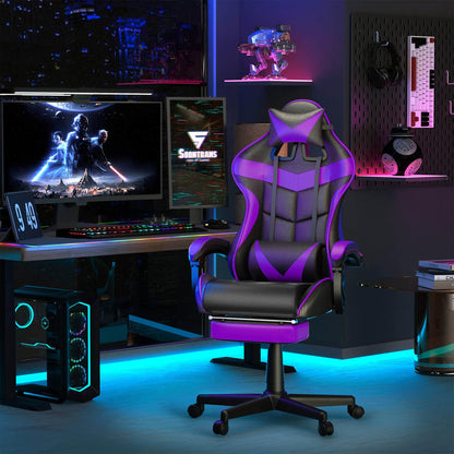 【Free Shipping | $20 off at checkout】Limited Edition Purple Gaming Chair With Footrest Comfy Gaming Chairs - SOONTRANS