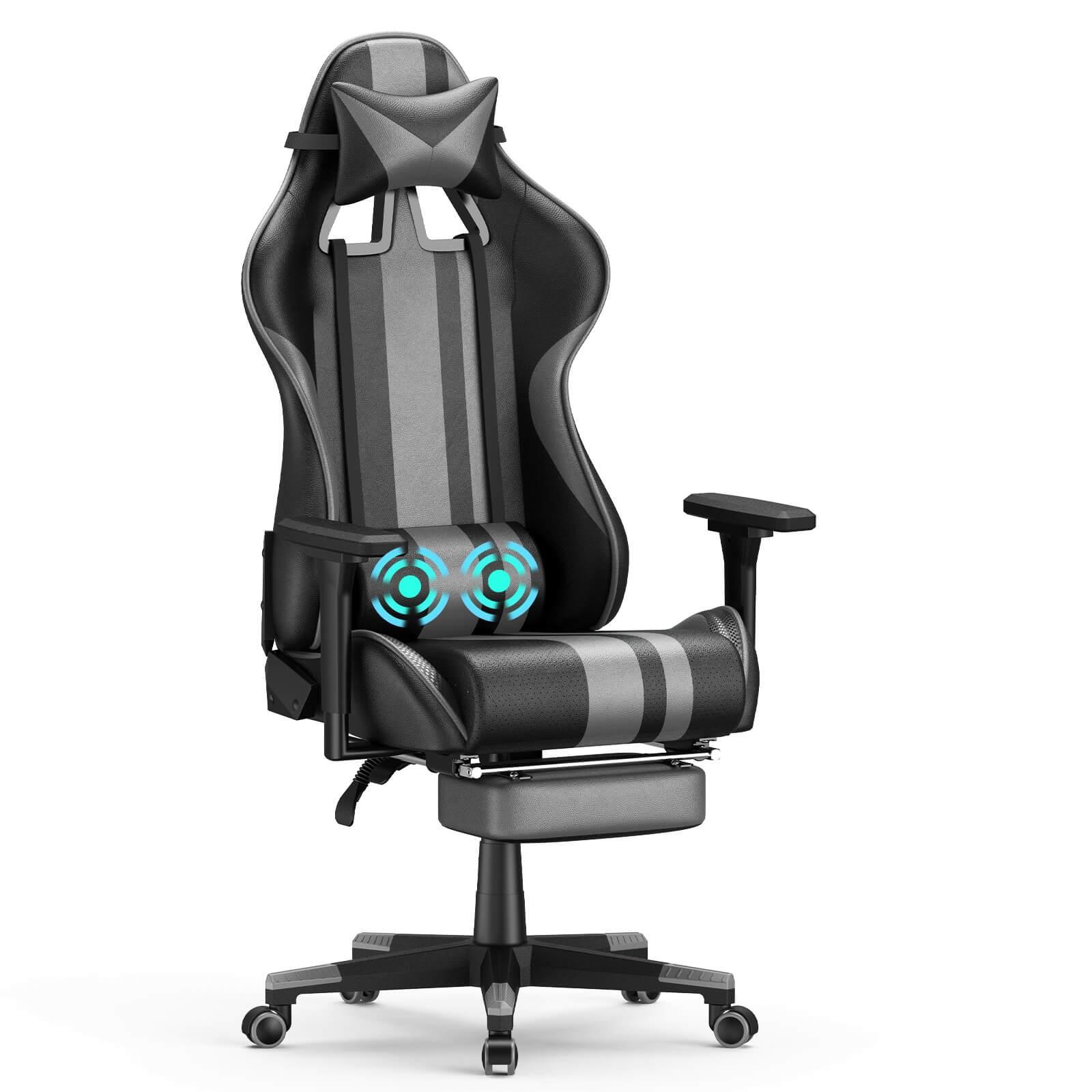 AMG Series Blue Upgrade Version Gaming Chair for Back Pain LOL Gaming Chair with Retractable Thicken Footrest - SOONTRANS