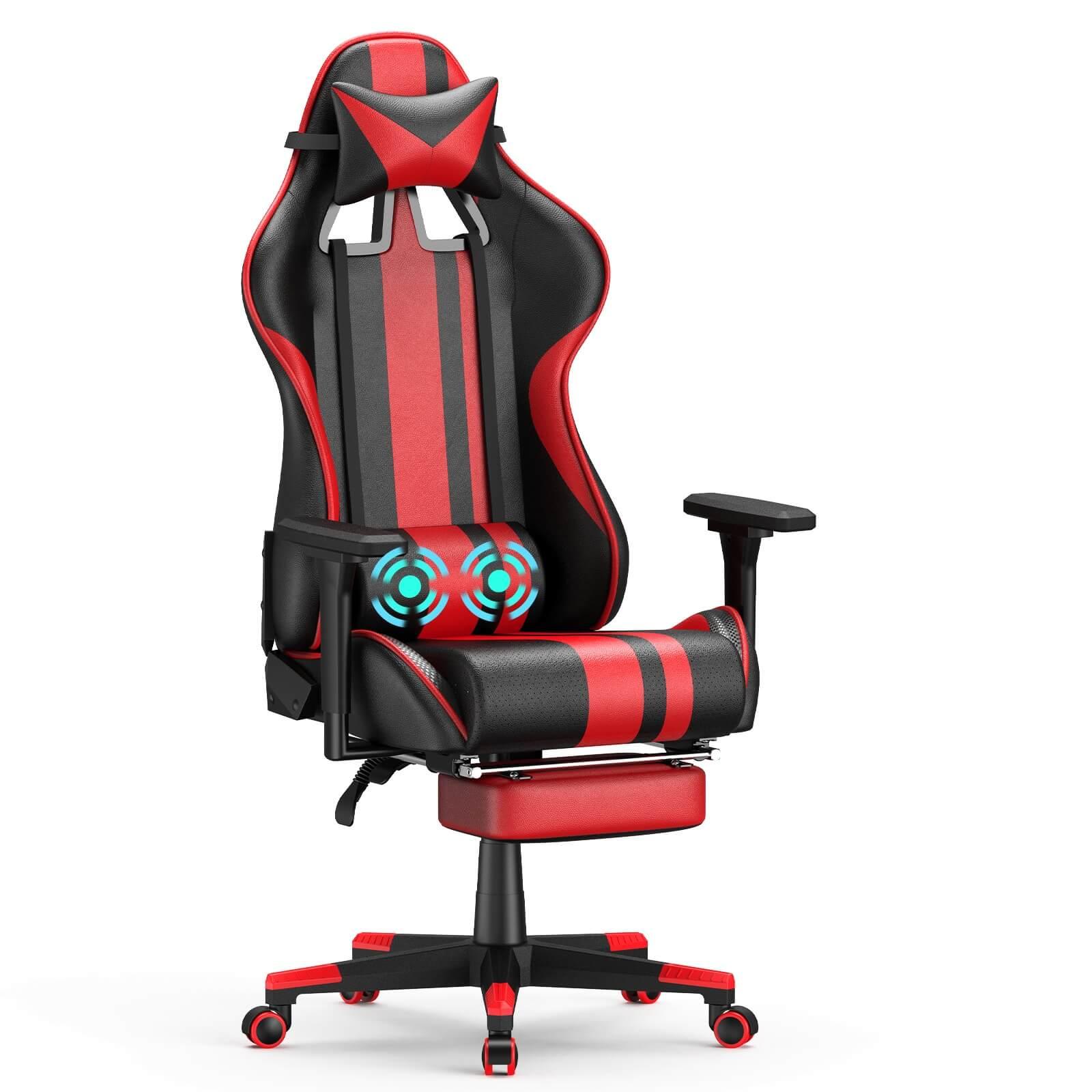 AMG Series Blue Upgrade Version Gaming Chair for Back Pain LOL Gaming Chair with Retractable Thicken Footrest - SOONTRANS