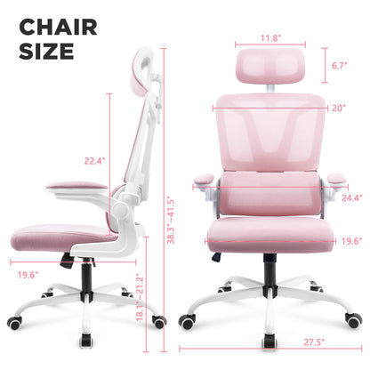 Sedia da ufficio ergonomica in rete traspirante Soontrans - rosa 