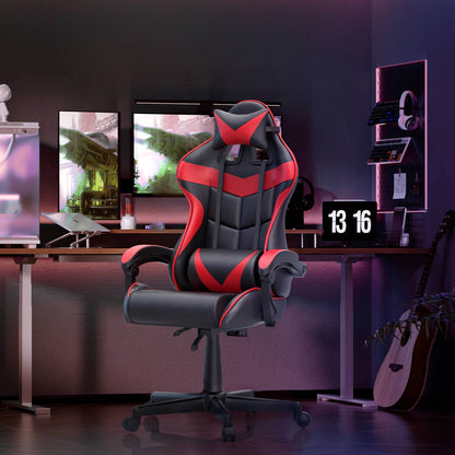 Sedia da gioco Captain Series Versione senza poggiapiedi Sedile da corsa ergonomico (Rosso)