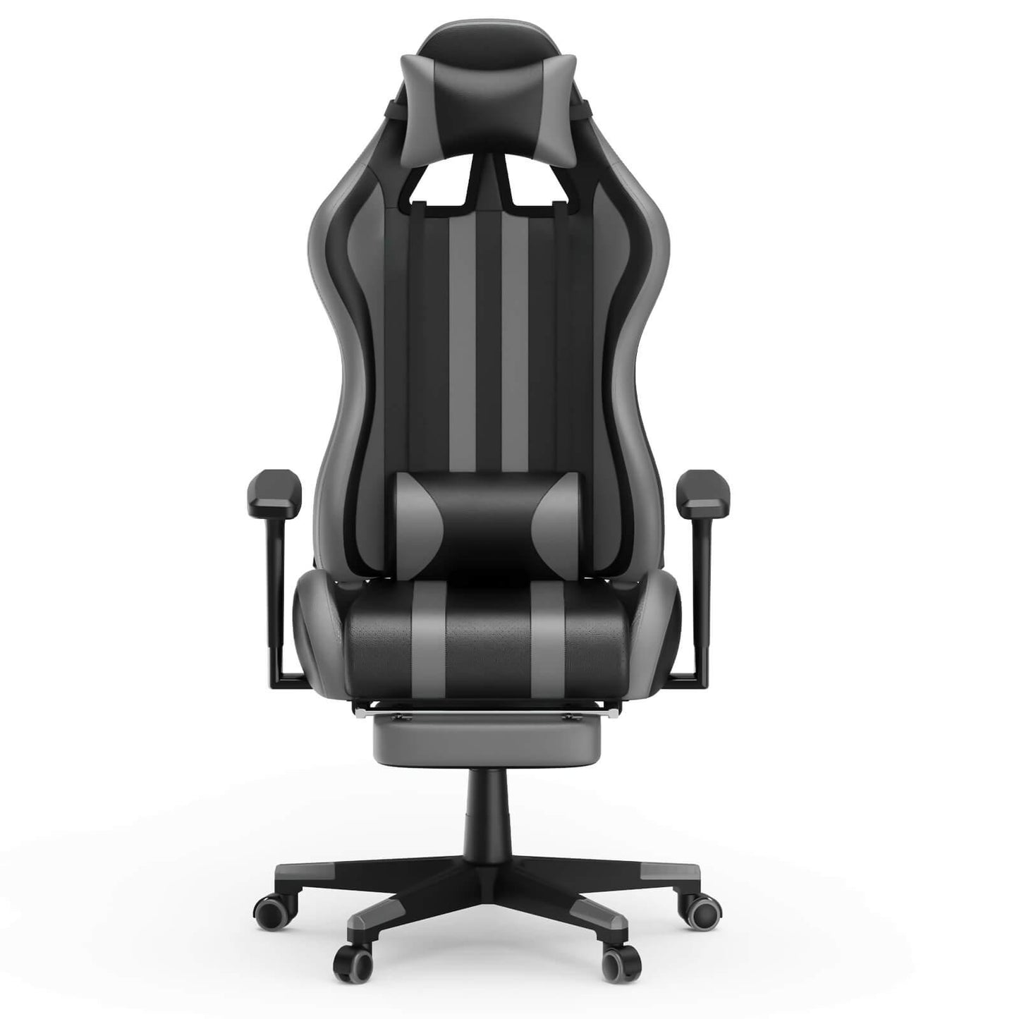 Alpha Series Upgrade Version Lumbar Gaming Chair with Footrest Red High Back Ergonomic Desk Chair - SOONTRANS