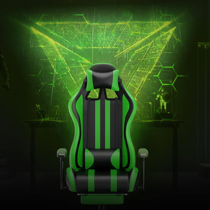 Alpha Series Upgrade Version Recommended Gaming Chairs Green Comfy Gaming Chair with Footrest - SOONTRANS