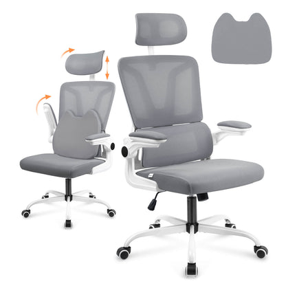 Sedia da ufficio ergonomica in rete traspirante Soontrans - Grigio scuro 