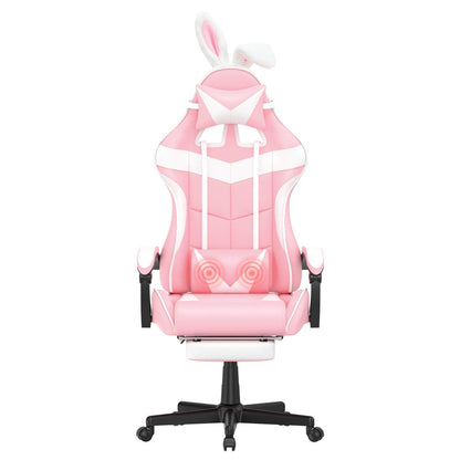 【Free Shipping | $20 off at checkout】Limited Edition Kawaii Girly Gaming Chair with Footrest Cute Pink Bunny Gamer Chair - SOONTRANS