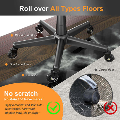 Soontrans Heavy Duty Office Chair Caster Wheels for Wood Floor Not Compatible for IKEA